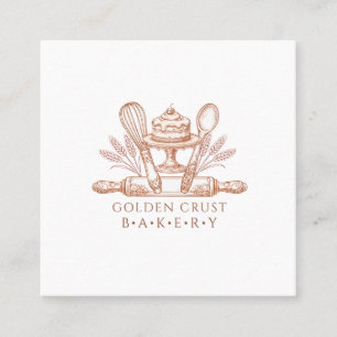 Carte De Visite Carré Outils de pâtisserie pour boulanger pâtissier