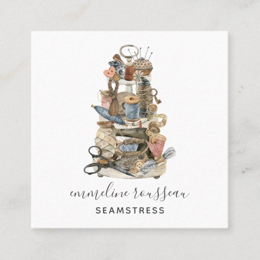 Carte De Visite Carré Outils En Milieu De Mer Du Commerce (Devant)