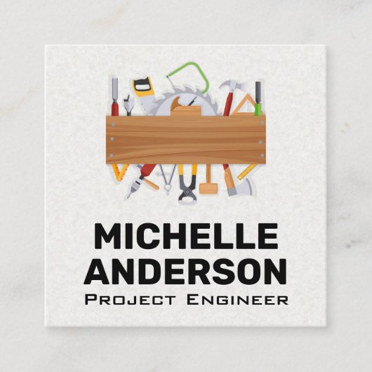 Carte De Visite Carré Outils matériels (Devant)