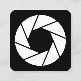 Carte De Visite Carré Ouverture - Blanc sur noir