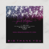 Carte De Visite Carré Ouverture de l'entreprise Maquillage Parties scint (Dos)