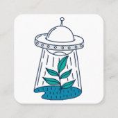 Carte De Visite Carré OVNI Alien (Dos)