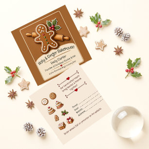 Carte De Visite Carré Pains d'épice Biscuits de la Pâtisserie de Fêtes d