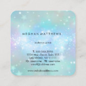 Carte De Visite Carré Pale Blue Sparkles Artiste maquillage de beauté (Dos)