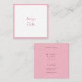 Carte De Visite Carré Pale Rose Professionnel Modèle manuscrit moderne (Devant / Derrière)