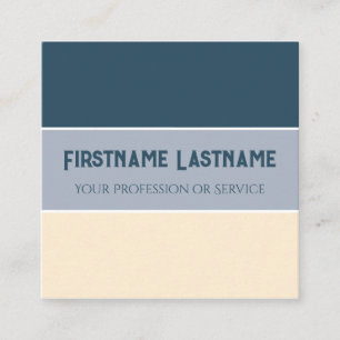 Carte De Visite Carré Palette de couleurs harmonique à rayures bleues be