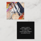 Carte De Visite Carré Palette de maquillage brossé monogramme (Devant / Derrière)