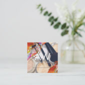 Carte De Visite Carré Palette de maquillage brossé monogramme (Debout devant)