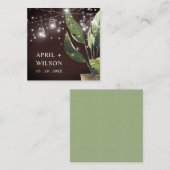 CARTE DE VISITE CARRÉ PALM STARRY NIGHT MASON JAR MARIAGE FAVORISER BALI (Devant / Derrière)