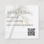 Carte De Visite Carré Palm Tree Tropical QR Code moderne (Dos)