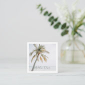 Carte De Visite Carré Palm Tree Tropical QR Code moderne (Debout devant)