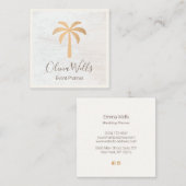 Carte De Visite Carré Palmier Bois blanc (Devant / Derrière)