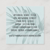 Carte De Visite Carré Palmier de feuillage tropical Feuilles et verdure (Dos)