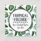 Carte De Visite Carré Palmier de feuillage tropical Feuilles et verdure (Devant)