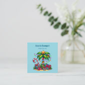 Carte De Visite Carré Palmier de Noël tropical (Debout devant)