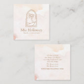 Carte De Visite Carré Palmier minimal Boho moderne (Devant / Derrière)