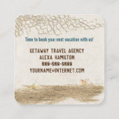 Carte De Visite Carré Palmier Tropical Avec Flèche (Dos)