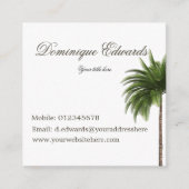 Carte De Visite Carré Palmier Tropical Élégant Simple Design (Devant)