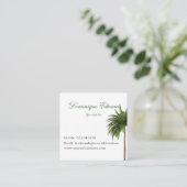 Carte De Visite Carré Palmier Tropical Élégant Simple Design (Debout devant)