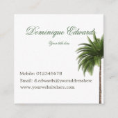 Carte De Visite Carré Palmier Tropical Élégant Simple Design (Devant)