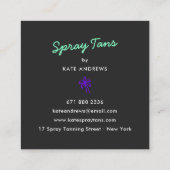 Carte De Visite Carré Palmiers flamands violets rétro (Dos)