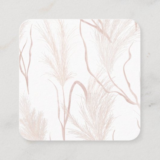 Carte De Visite Carré Pampas Grass Terracotta Script Enregistrer la cart (Dos)