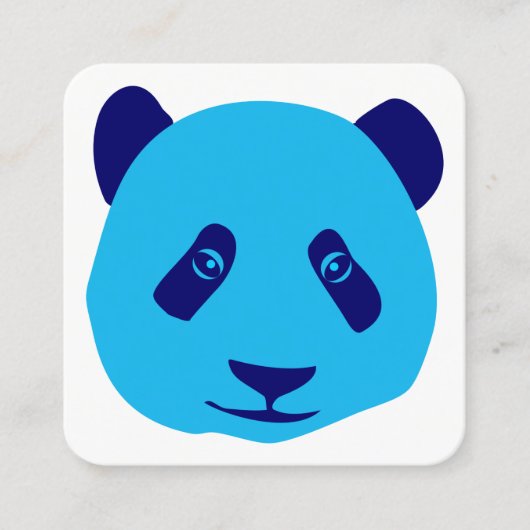Carte De Visite Carré Panda - Bleu (Devant)