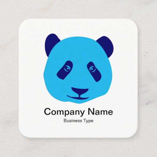 Carte De Visite Carré Panda - Bleu (Devant)