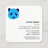 Carte De Visite Carré Panda - Bleu (Dos)