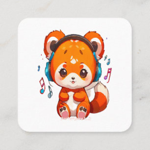 Carte De Visite Carré Panda écoute Kpop Music