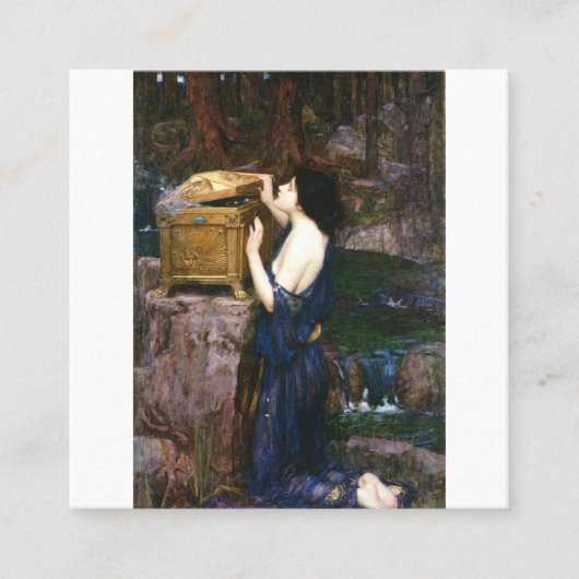 Carte De Visite Carré Pandora's Box - John William Waterhouse (Devant)