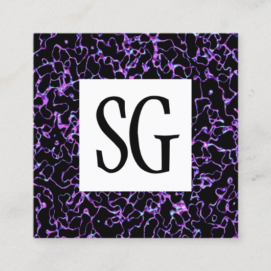 Carte De Visite Carré Panneau carré - Initiales - 080716(3) (Devant)