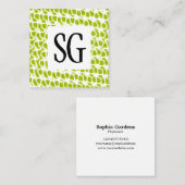 Carte De Visite Carré Panneau carré - Initiales - 080716(8) (Devant / Derrière)