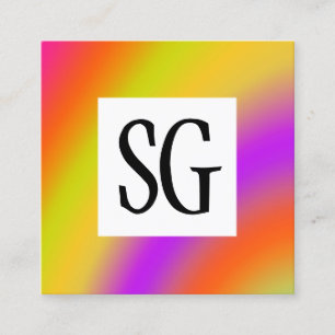 Carte De Visite Carré Panneau carré - Initiales - 171116(01)