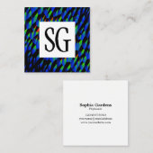 Carte De Visite Carré Panneau carré - Initiales - 190716(03) (Devant / Derrière)