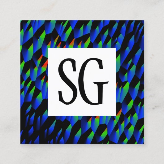 Carte De Visite Carré Panneau carré - Initiales - 190716(03) (Devant)