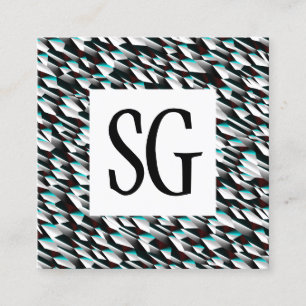 Carte De Visite Carré Panneau carré - Initiales - 190716(06)