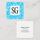 Carte De Visite Carré Panneau carré - Initiales - Aquarelles (Devant / Derrière)