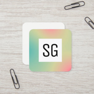 Carte De Visite Carré Panneau carré - Initiales - Carré Carré dégradé B