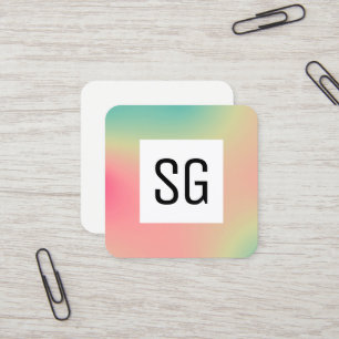 Carte De Visite Carré Panneau carré - Initiales - Carré dégradé