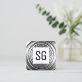 Carte De Visite Carré Panneau carré - Initiales - Long Spring B&W (Debout devant)