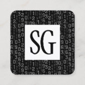 Carte De Visite Carré Panneau carré - Initiales - Numéros en cascade (Devant)