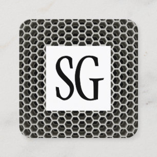 Carte De Visite Carré Panneau carré - Initiales - Peigne de miel Chaud