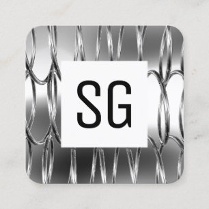 Carte De Visite Carré Panneau carré - Initiales - Ressorts de chevauchem