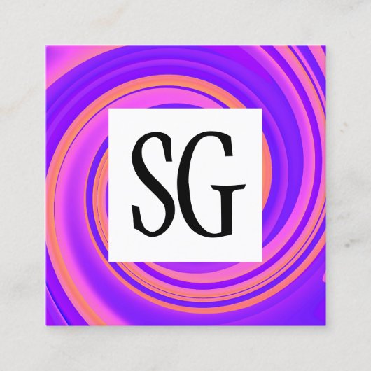 Carte De Visite Carré Panneau carré - Initiales - Vortex 02 (Devant)