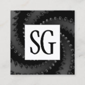 Carte De Visite Carré Panneau carré - Initiales - Vortex fractal 02 (Devant)