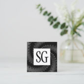 Carte De Visite Carré Panneau carré - Initiales - Vortex fractal 02 (Debout devant)