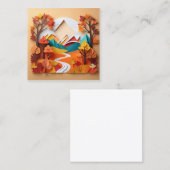 Carte De Visite Carré Papier 3d, Paysage à l'automne dans le sty (Devant / Derrière)