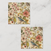 Carte De Visite Carré Papier à rebut de collection de Whimsy botanique (Devant / Derrière)