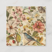 Carte De Visite Carré Papier à rebut de collection de Whimsy botanique (Dos)